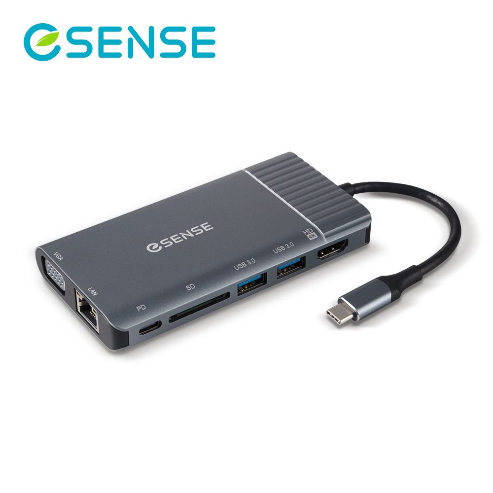 Esense 逸盛  Type-C TO HDMI 7合1 轉接器 H731PA(鈦金灰)