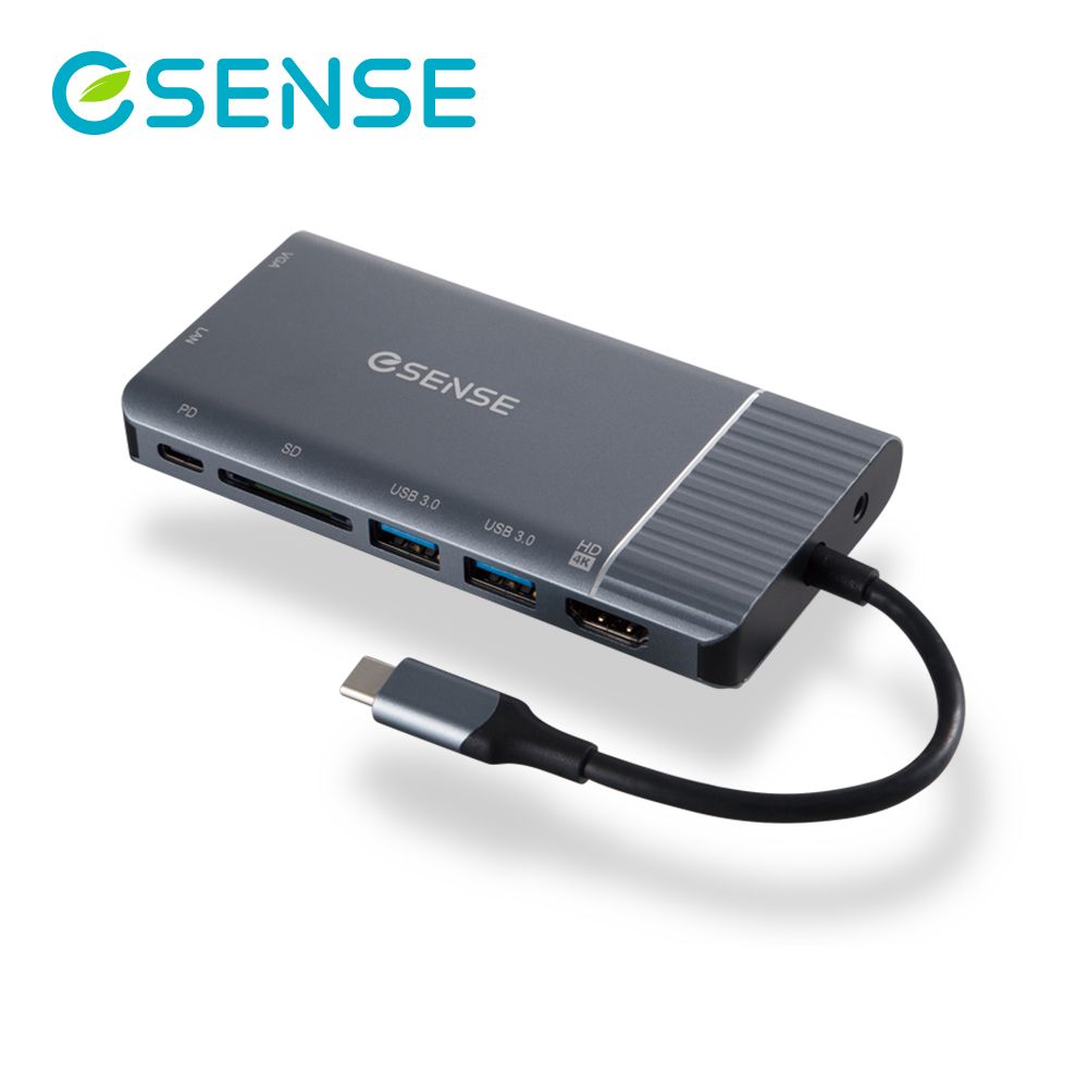 Esense 逸盛  Type-C TO HDMI 7合1 轉接器 H731PA(鈦金灰)