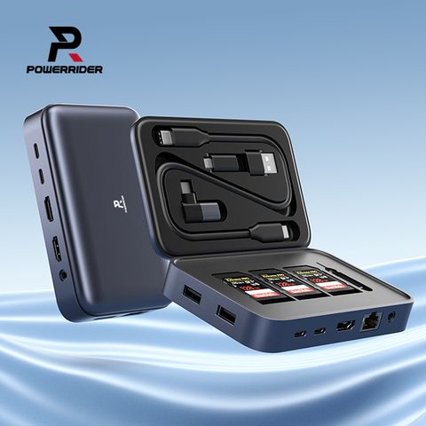 PowerRider HB-P22 UltraHub 12合1隨行擴充集線盒 銀灰色