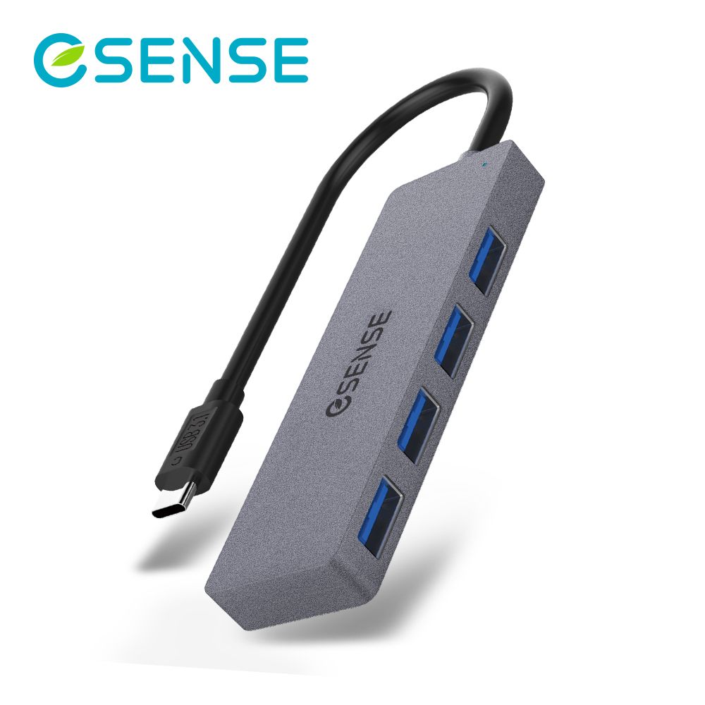 Esense 逸盛  Type-C USB3.1高速傳輸4埠HUB(灰)PA