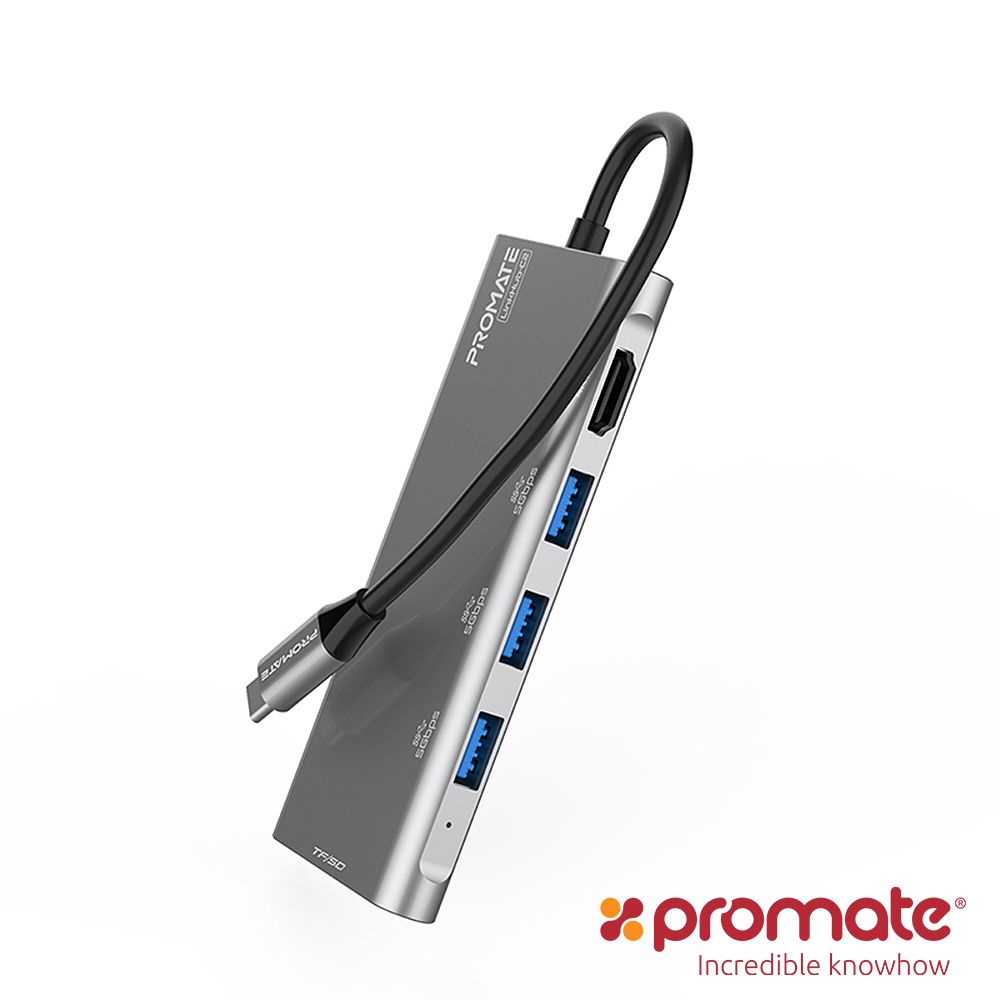 Promate  6合1 USB Type C 綜合高速集線器(LinkHub-C2)