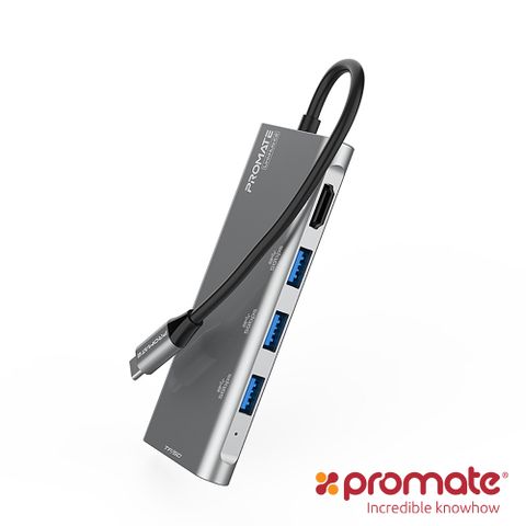 Promate 6合1 USB Type C 綜合高速集線器(LinkHub-C2)