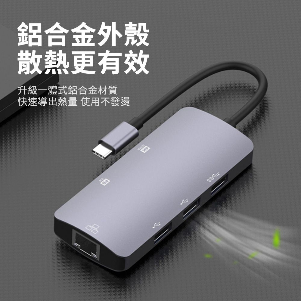 OMG Typc-C六合一多功能拓展塢 HUB集線器 HDMI/PD3.0/USB3.0/RJ45網口 擴展塢