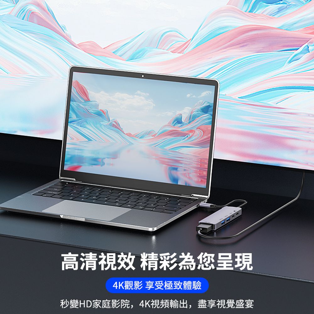 HADER 五合一 Type-C 多功能HUB轉接器 高清HDMI轉接線 USB集線器 mac轉接頭