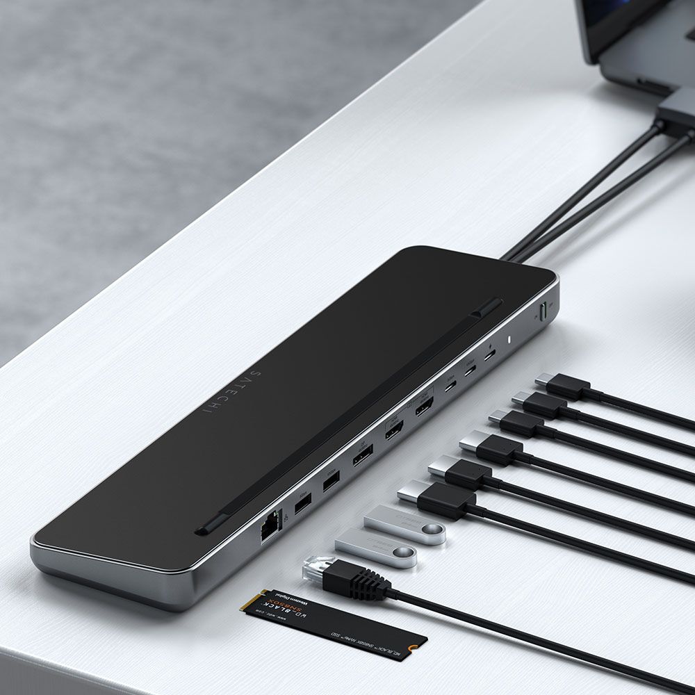 Satechi USB-C 多功能擴充底座附 NVMe SSD 插槽 (MacBook 擴充適用) Dual Docking Station (ST-DDSM)