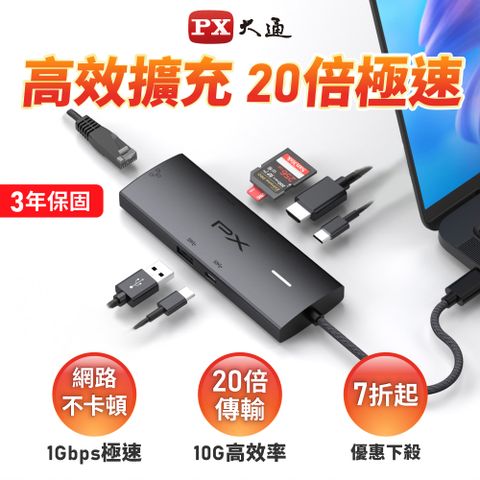 PX 大通 USB TYPE C 7合1高畫質影音轉換器 (CX7-11SR)