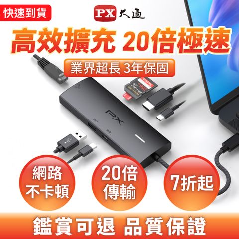 PX 大通 USB TYPE C 7合1高畫質影音轉換器 (CX7-11SR)