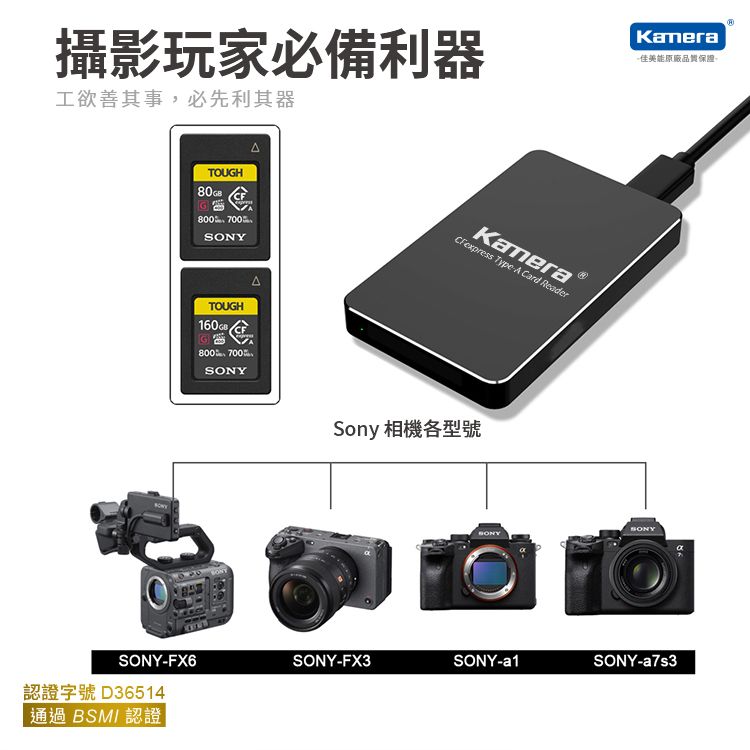 Kamera 佳美能 CFexpress Type-B 低延遲 高速傳輸讀卡機 K2B 記憶卡讀卡機 記憶卡拷貝 USB-C 高速讀卡機Type B 記憶卡