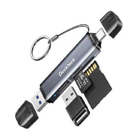 Dockteck USB3.0 A公/C公 TF+SD+USB2.0三合一 多功能讀卡機 2入組(DR0003X2)