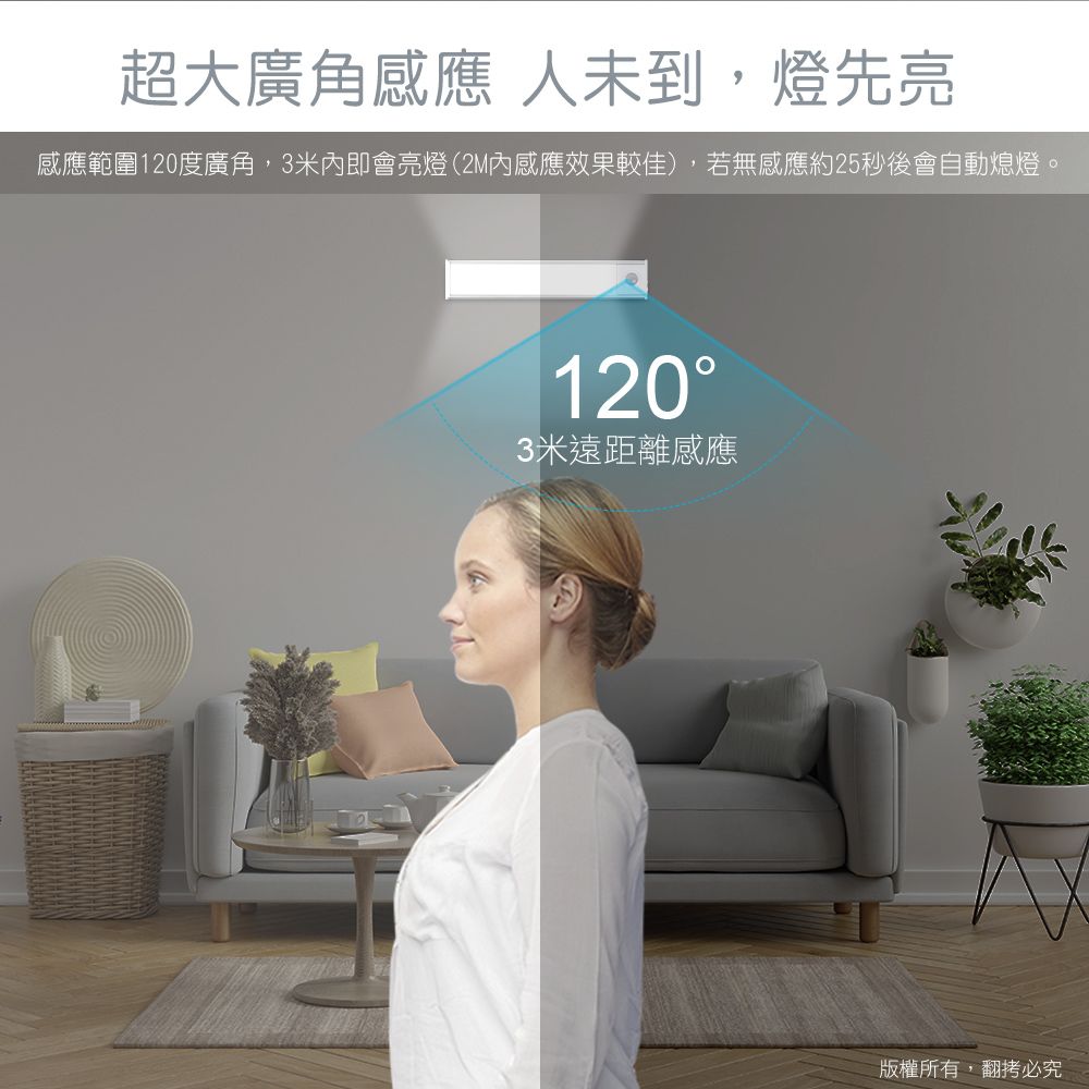 aibo (2入組)  三色光 超薄長效續航 充電磁吸式 LED感應燈(20公分)