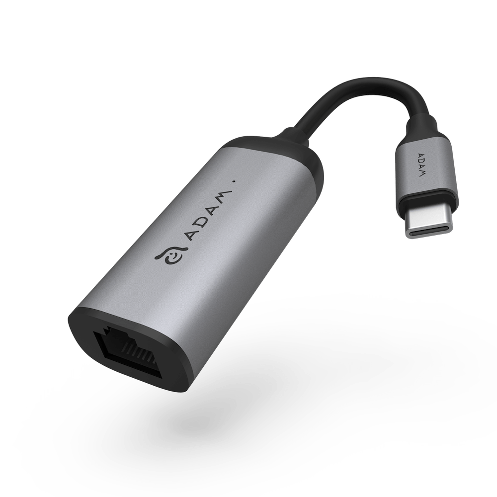 ADAM 亞果元素 USB Type-C 公對 Gigabit e1高速乙太網路 轉接器 灰
