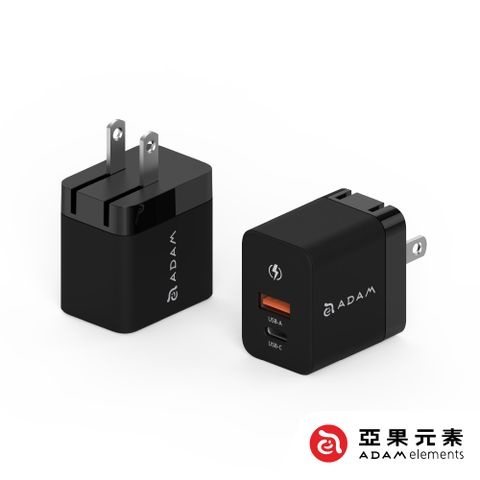 Adam 亞果元素 OMNIA X35A GaN 35W雙孔迷你快速電源供應器 黑