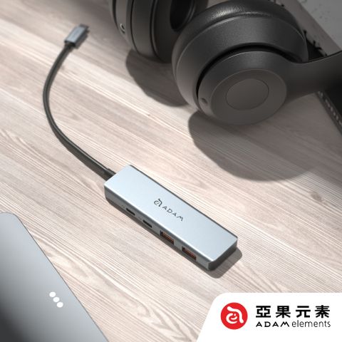 【亞果元素】CASA Hub A04 USB-C Gen2 四合一高速集線器 灰