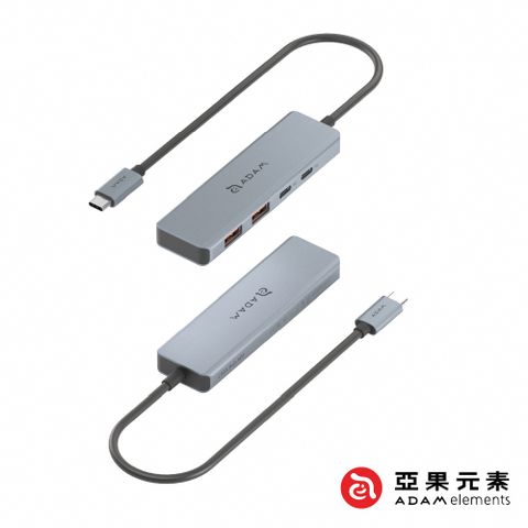 【亞果元素】CASA Hub A04 USB-C Gen2 四合一高速集線器 灰