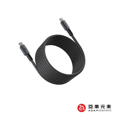 Adam 亞果元素 MP200 USB-C 對 USB-C 240W 磁吸充電線 200cm 支援iPhone 15-16全系列使用