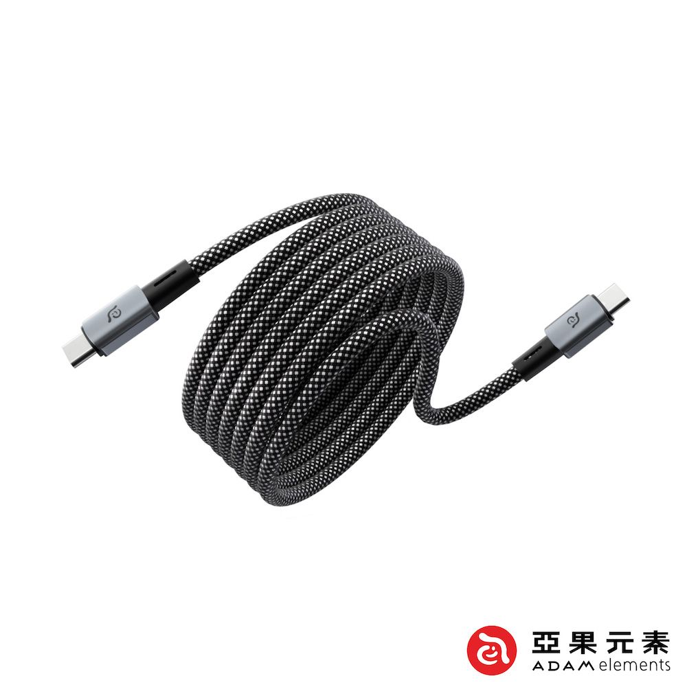 Adam 亞果元素 CASA MP200 USB-C 對 USB-C 240W 磁吸充電線 200cm