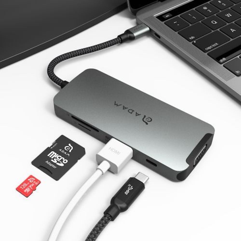 Adam 亞果元素 Hub A08 USB-C 八合一多功能轉接器