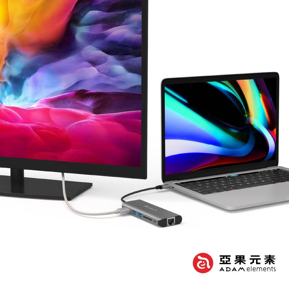 ADAM 亞果元素 Hub A01 USB 3.1 Type-C 6-in-1 多功能充電傳輸集線器