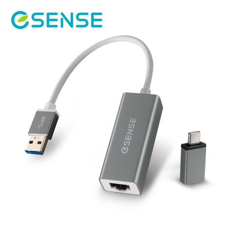 ★附TYPE-C轉接頭★Esense USB3.0轉RJ45 1000M轉接器(A+C) PA