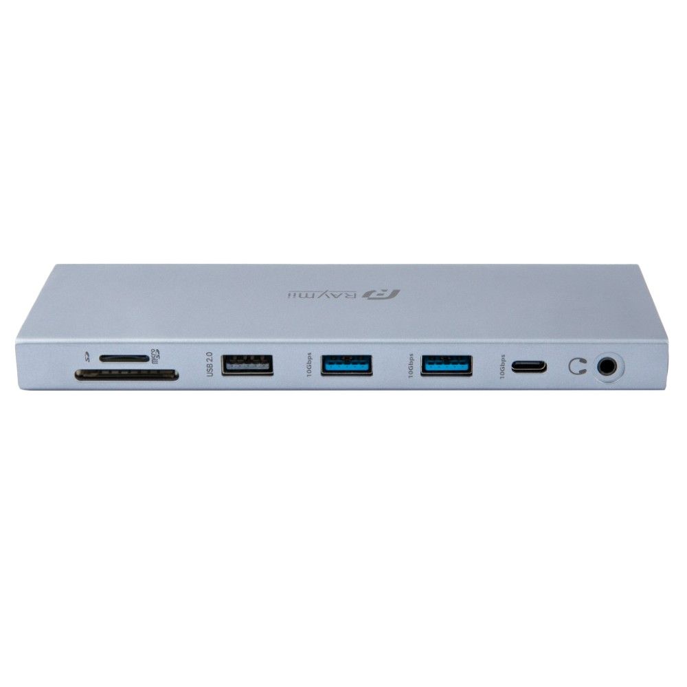 Raymii 瑞米 RAYDOCK RMD-V121 三屏顯示HUB USB-C 12合一集線器 HDMI DP 4K60Hz 10Gbps 100W快充 RJ45 讀卡機