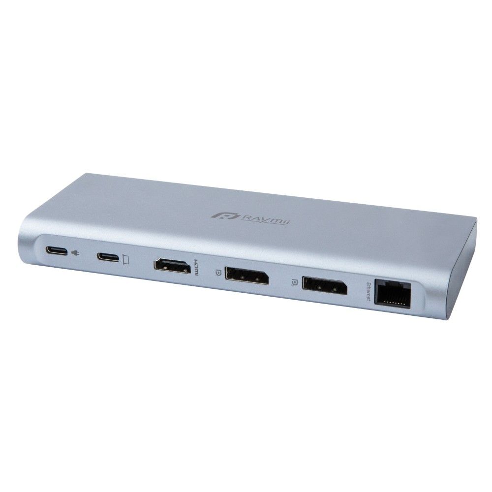 Raymii 瑞米 RAYDOCK RMD-V121 三屏顯示HUB USB-C 12合一集線器 HDMI DP 4K60Hz 10Gbps 100W快充 RJ45 讀卡機