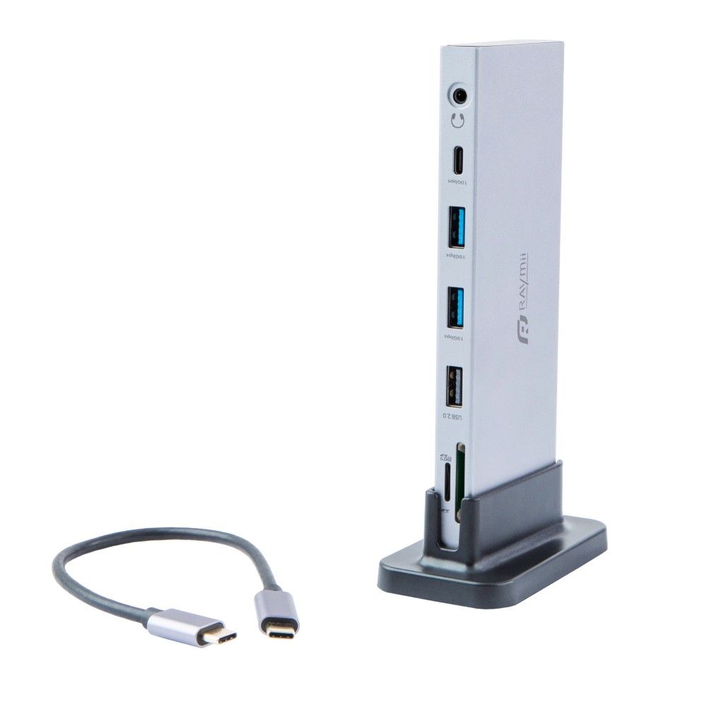 Raymii 瑞米 RAYDOCK RMD-V121 三屏顯示HUB USB-C 12合一集線器 HDMI DP 4K60Hz 10Gbps 100W快充 RJ45 讀卡機