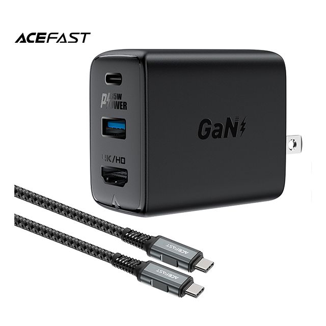 ACEFAST PD65W 氮化鎵HDMI HUB多功能充電器套裝 for Switch  筆電 ... 等設備 黑色