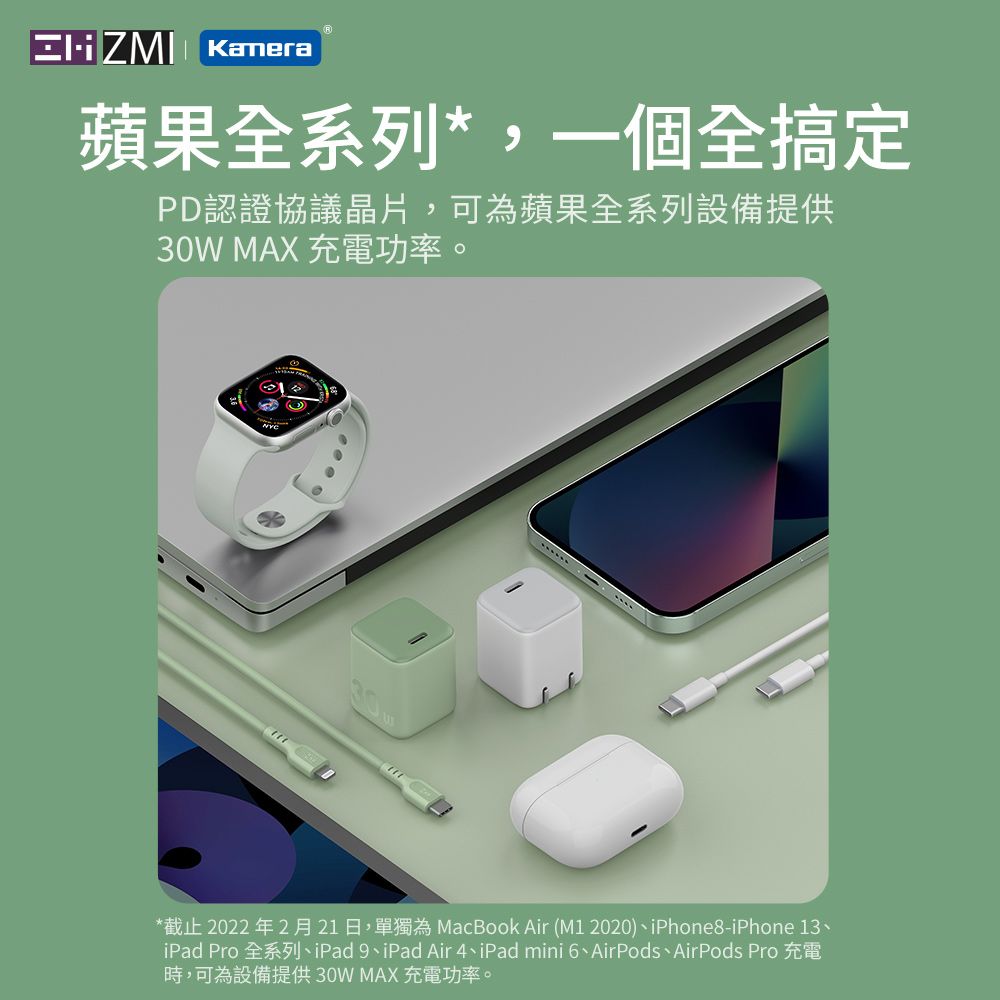 ZMI  GaN3 氮化鎵 30W USB-C 迷你單孔充電器HA719