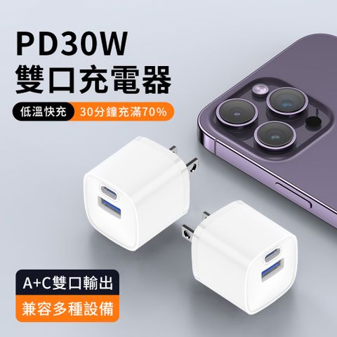 YUNMI 30W GaN氮化鎵 急速充電器 智能充電器 iPhone16充電器 旅充頭 快充頭 手機充電器 豆腐頭