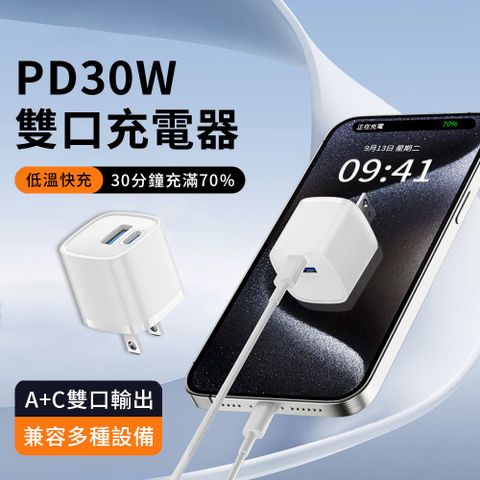 YUNMI 30W GaN氮化鎵 急速充電器 智能充電器 iPhone16充電器 旅充頭 快充頭 手機充電器 豆腐頭