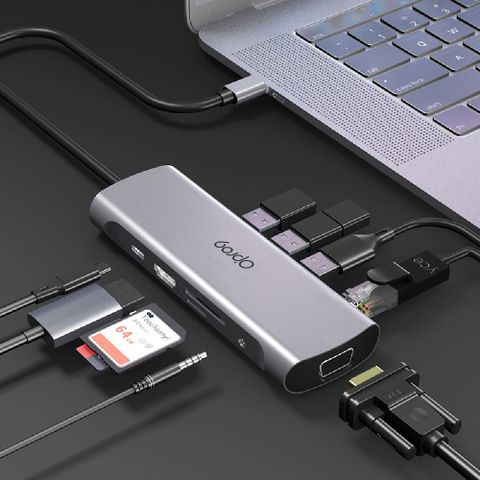 Opro9 USB-C 10合1 4K2K高解析多功能HUB
