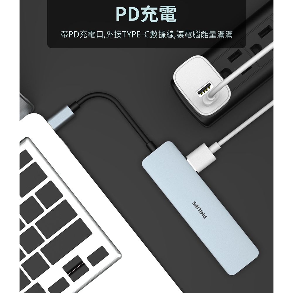 PHILIPS 飛利浦  Type-C 5port集線器DLK5529C