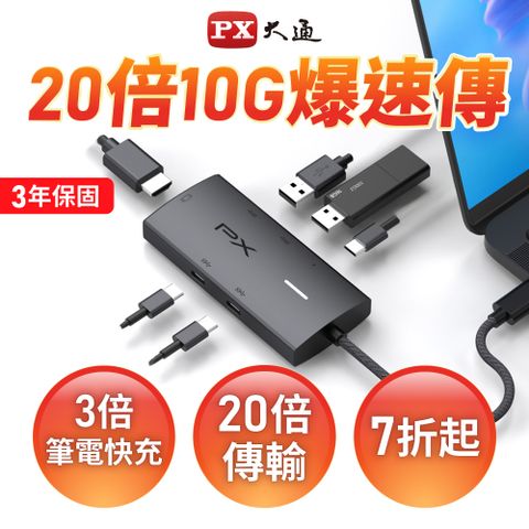 PX大通 CX6-22 USB TYPE C 6合1 4K高畫質HUB影音轉換器