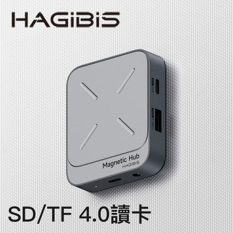 HAGiBiS 海備思 鋁合金雙面磁吸Type-C擴充器SD/TF 4.0(TC100S）
