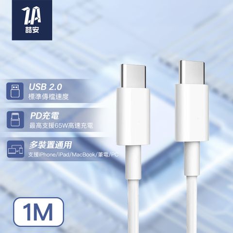 ZA 喆安 USB Type-C to Type-C快充電線 USB-C to Type-C傳輸線 適用iPhone 16 15/MacBook/iPad/手機快充線