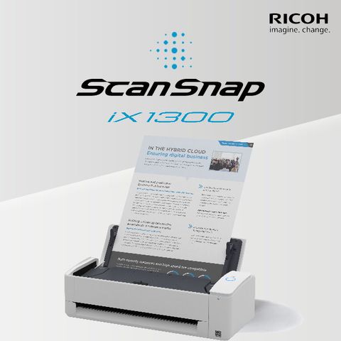 RICOH/ Fujitsu ScanSnap iX1300可攜式Wifi無線掃描器一年保固(白色)