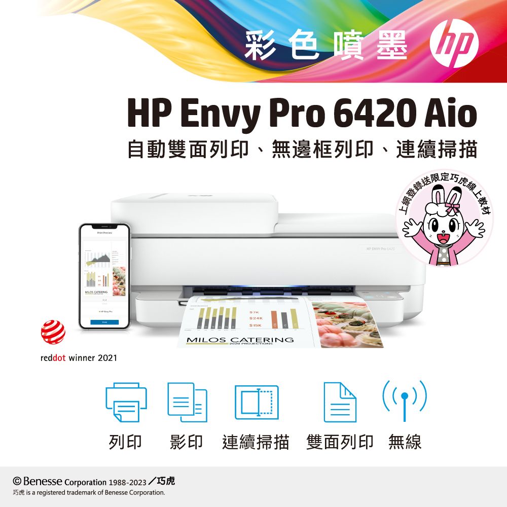 HP Envy Pro 6420 AiO 無線雙面傳真噴墨複合機- PChome 24h購物