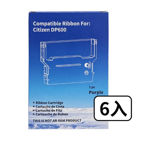 for CITIZEN IR61 DP600 6入組 收銀機相容色帶 IR-60/IR-61/DP-600/DP-610/P-6628/WP-103S/FT-6600