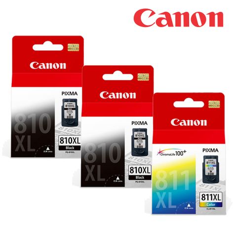 Canon 佳能 PG-810XL+CL-811XL 原廠高容量墨水組 (2XL黑+1XL彩)