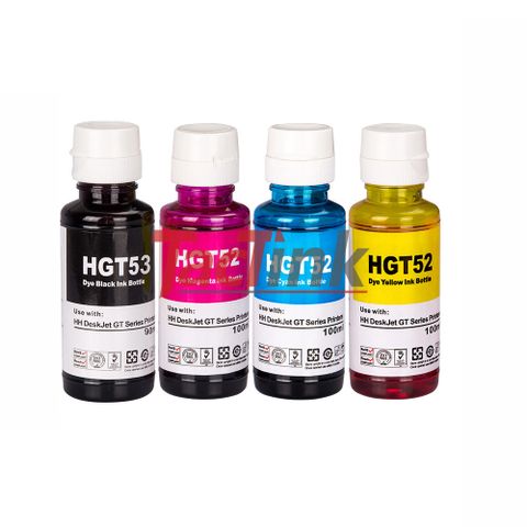 【TacTink】HP GT51/52相容填充墨水瓶4入組合裝(黑/紅/藍/黃)70ML 適用HP 115/310/315/500/515/615/415/419