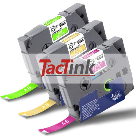 【TacTink】Brother副廠標籤帶 相容色帶 12mm 粉彩底系列
