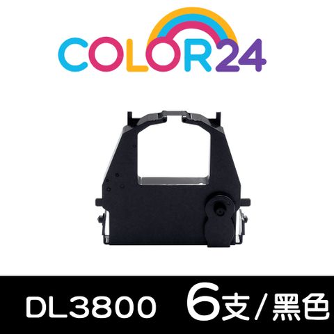 Color24 for Fujitsu 6入組 DL3800 黑色相容色帶  適用DL-3850+/DL-3750+/DL-3800 Pro/DL-3700 Pro/DL-9600/DL-9400/DL-9300/MP-3800C/F-38/F-80/F-80+/F-90/F-93/F-94