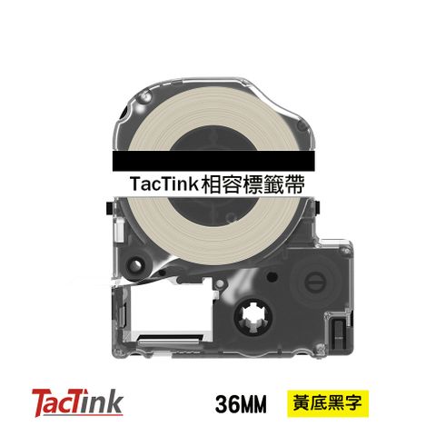 TacTink EPSON標籤機色帶 LC-7YBW(黃底黑字) 寬度18mm