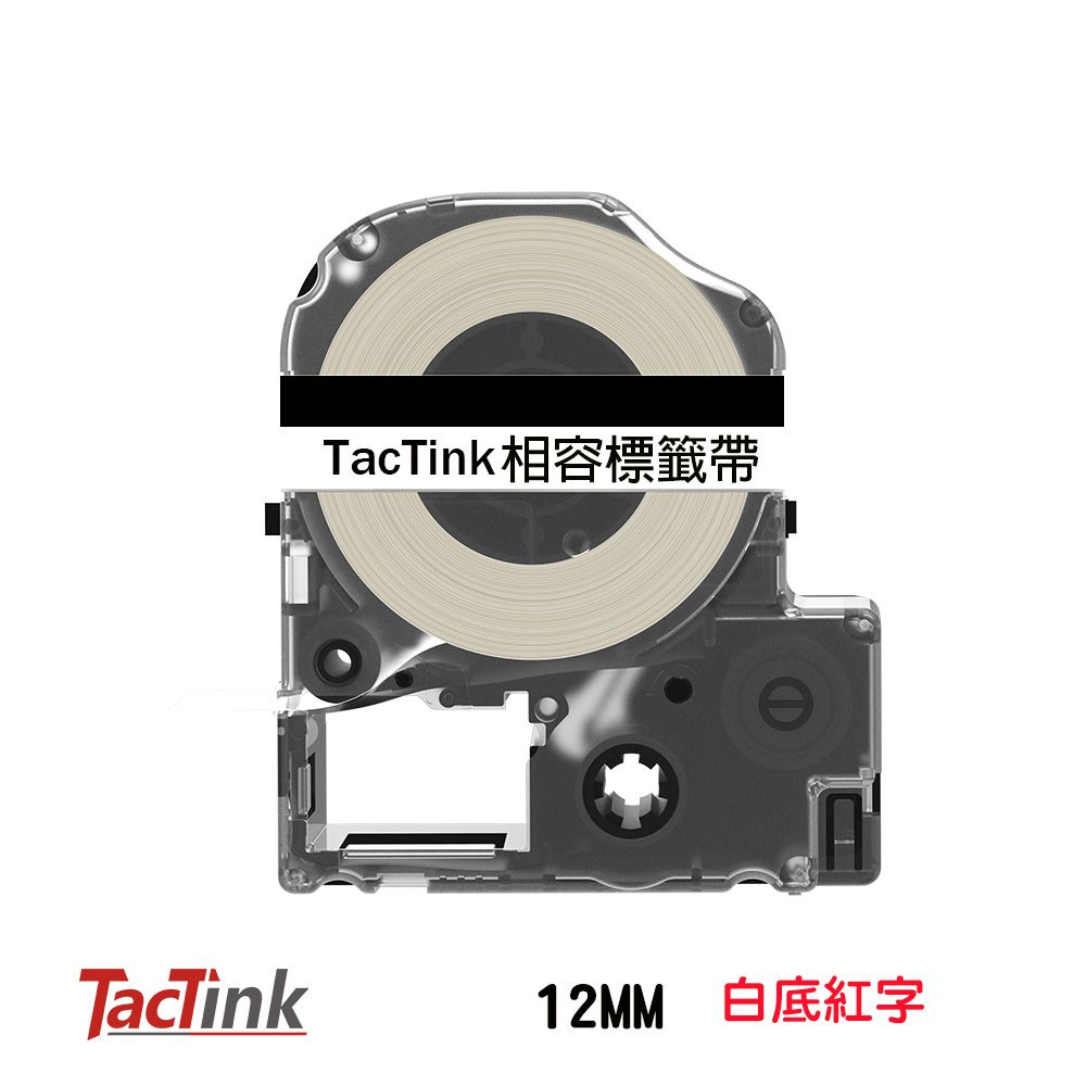 TacTink EPSON 相容標籤帶 12mm LC-4WRN LK-4WRN (白底紅字)