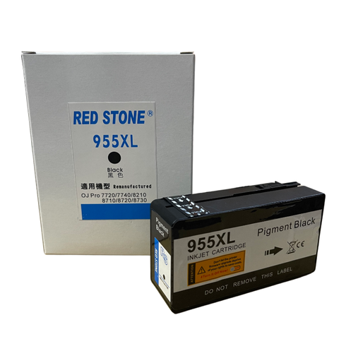 RED STONE 紅石 for HP 955XL L0S72AA 黑色高容量環保墨水匣