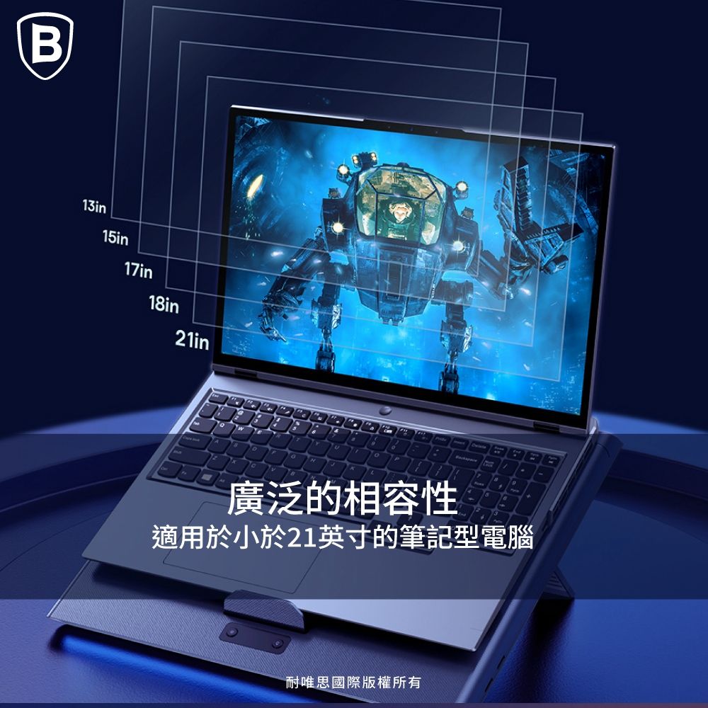 Baseus 倍思  雙渦輪風扇散熱筆記型電腦支架 / 雙USB 插口/打游戲不發熱 (需USB供電)