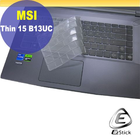 EZstick MSI Thin 15 B12UC Thin 15 B13UC 系列適用 奈米銀抗菌TPU鍵盤膜