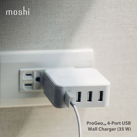 Moshi ProGeo 旅充系列 USB 4-Port 充電器 (35W，美規 US)