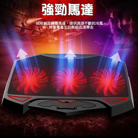 炫光便攜折疊三風扇筆電散熱器/電競/散熱架/筆電支架/USB風扇散熱器/底座/托架/增高架