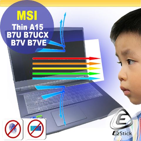 EZstick MSI Thin 15 B7UC B7VE 防藍光螢幕貼 抗藍光 (15.6吋寬)